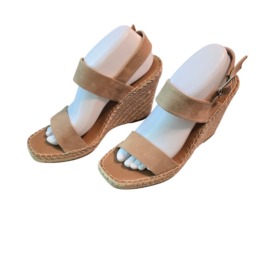 Steve Madden Womens Uri Wedge Sandal Espadrille Slingback Size 9.5M Tan Suede - Picture 3 of 10